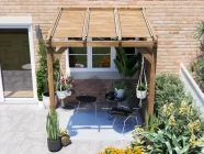 rise Soleil Pergola with Louvre Privacy Panel W2m x D1.8m - Louvre Closed