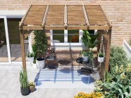 Brise Soleil Pergola With Privacy Panel W2.6m x D1.8m - Open Louvre