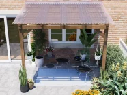 Brise Soleil Pergola With Clear Corrugated Roof W2m x D1.8m - Louvre Closed