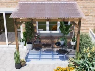 Brise Soleil Pergola With Clear Corrugated Roof W2m x D1.8m - Louvre Open