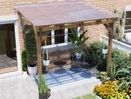 Brise Soleil Solar Shading Pergola with Clear Corrugated Roof 2.6m x 1.8m