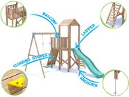 FrontierFort Swing Set Climbing Frame Features