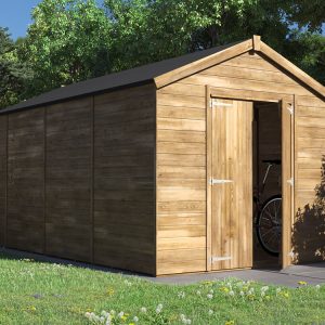 Overlord Apex 2.4m x 4.2m solid wall open secure door outdoor garden storage Dunster House