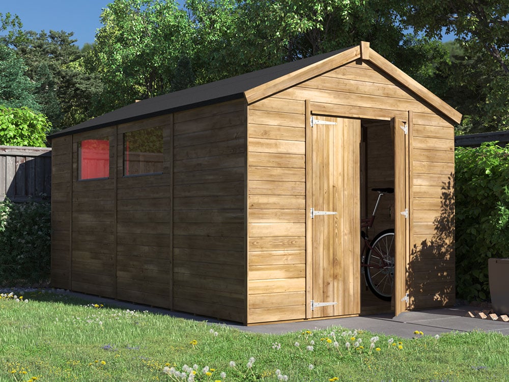 Overlord Apex 2.4m x 4.2m solid wall shut secure door outdoor garden storage Dunster House