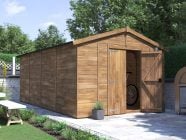 Overlord Apex 3m x 4.8m solid wall open secure door outdoor garden storage Dunster House