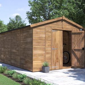 Overlord Apex 3m x 4.8m solid wall open secure door outdoor garden storage Dunster House