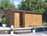 Overlord Apex reverse 4.8m x 3m solid wall open secure door outdoor garden storage Dunster House