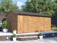Overlord Apex reverse 4.8m x 3m solid wall shut secure door outdoor garden storage Dunster House