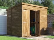 Wooden pent garden shed