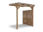 Brise Soleil Lean To Pergola with Clear Roof & Louvre Side Panel 2m x 1.8m