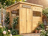 Pent garden shed
