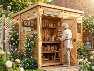 Pent garden shed