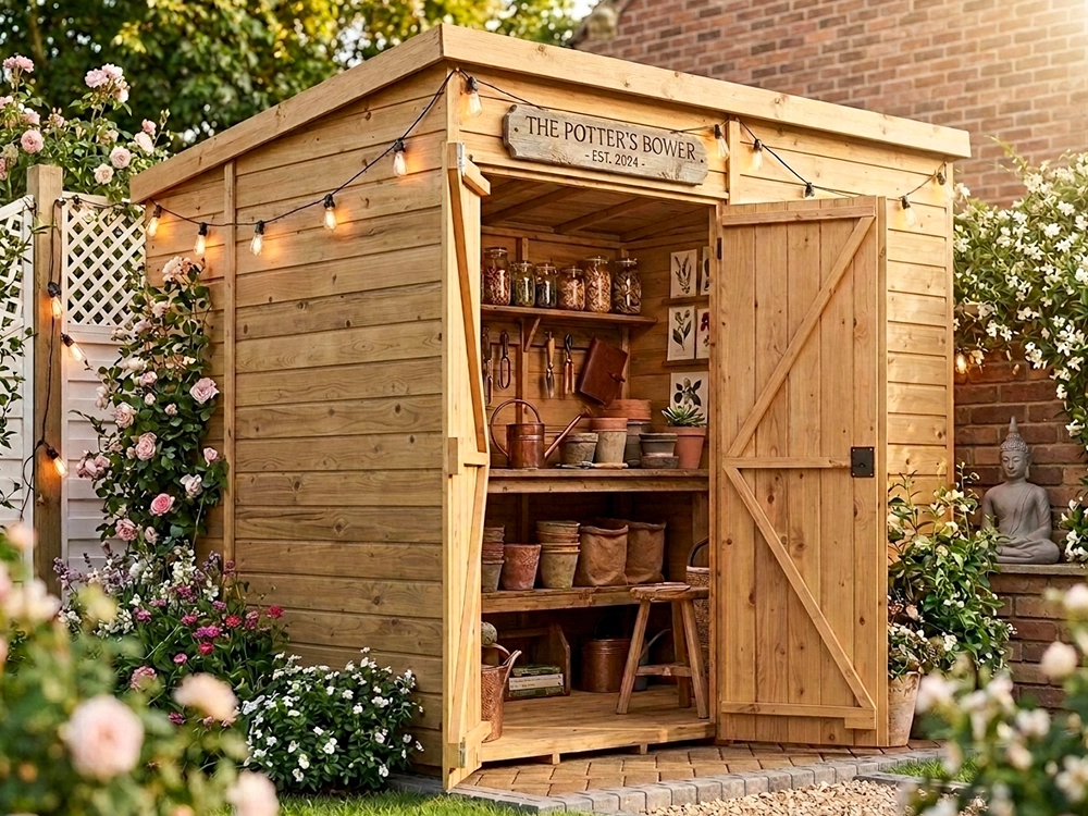 Pent garden shed