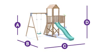 balcony climbing frame measurement outlines