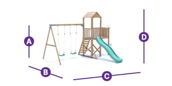 balcony climbing frame measurement outlines