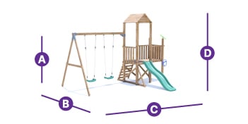 balcony climbing frame measurement outlines