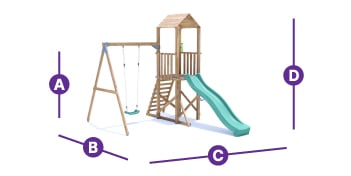 squirrelfort climbing frame measurement outlines