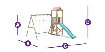 squirrelfort climbing frame measurement outlines