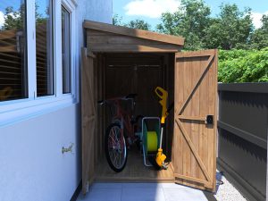 overlord alleyway garden shed 1.2 x 2.4 back closed