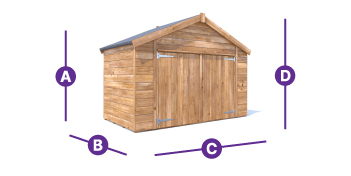 overlord modular bike shed measurement outlines