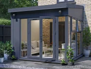 3m x 3m Conservatory Alternative Addroom Vision Left Grey