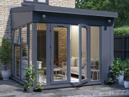 3m x 3m Conservatory Alternative Addroom Vision Right Grey