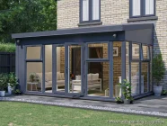 5m x 3m Conservatory Alternative Addroom Vision Left Grey