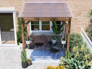 Brise Soleil Pergola with Roof 2m x 1.8m - Louvre closed