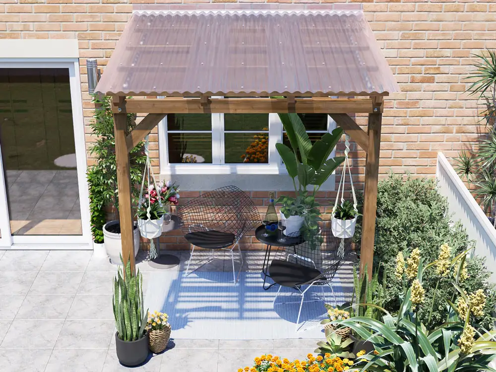 Brise Soleil Pergola with Roof 2m x 1.8m - Louvre closed