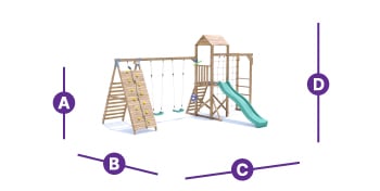 SquirrelFort climbing frame measurements