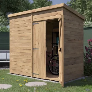 garden shed 2.4m x 1.2m overlord pent double door