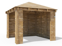 Leviathan Gazebo with Solid Wall Panels and 300mm Return Panels