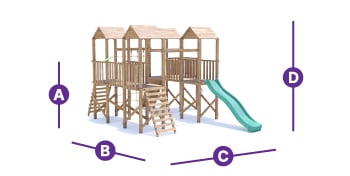 castlefort climbing frame measurement outlines