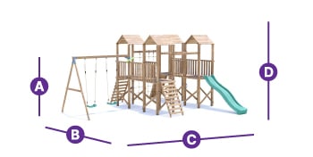 castlefort climbing frame measurement outlines