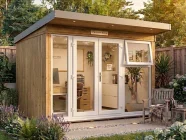 3 x 2.5 garden office with grey uPVC