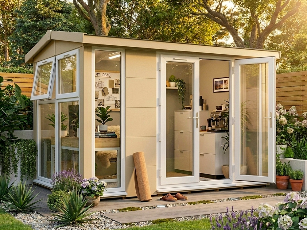 Dominator Composite Garden Office – Glazed | BuyGardenPods product image 2