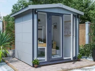 Dominator 2.5m x 2.5m Composite Garden Office Gable Roof Grey uPVC Painting Suggestion