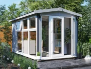 dominator garden office 2.5 x 4.5 grey upvc office