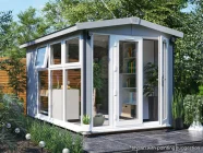 Dominator 2.5m x 4.5m Composite Garden Office Gable Roof White uPVC Painting Suggestion