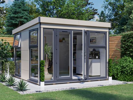 Dominator Composite Pent Garden Office - Glazed