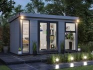 composite garden office 4.5 x 2.5 solid walls