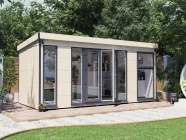 Dominator Composite Garden Office, unpainted, with grey upvc 5.5m x 2.5m