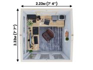 Composite-Dominator-2525 Glazed Garden Office