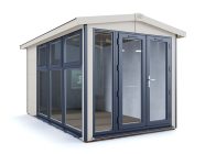 dominator garden office 2.5 x 4.5 grey upvc office