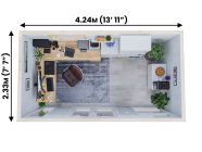 Top Down of Composite Pent Dominator 4.5m x 2.5m