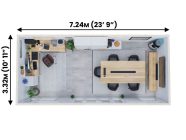 Top Down of Composite Pent Dominator 7.5m x 3.5m