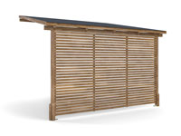 Utopia Lean To Gazebo with Full Height Slatted Panels