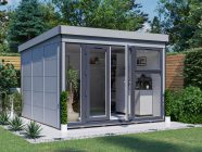 composite garden office 3.5 x 3.5 solid walls