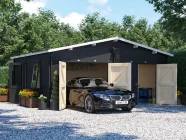 Deore Double Wooden Garage Workshop 6m x 5.5m with Car Painting Suggestion