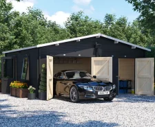 Deore Double Wooden Garage Workshop 6m x 5.5m with Car Painting Suggestion